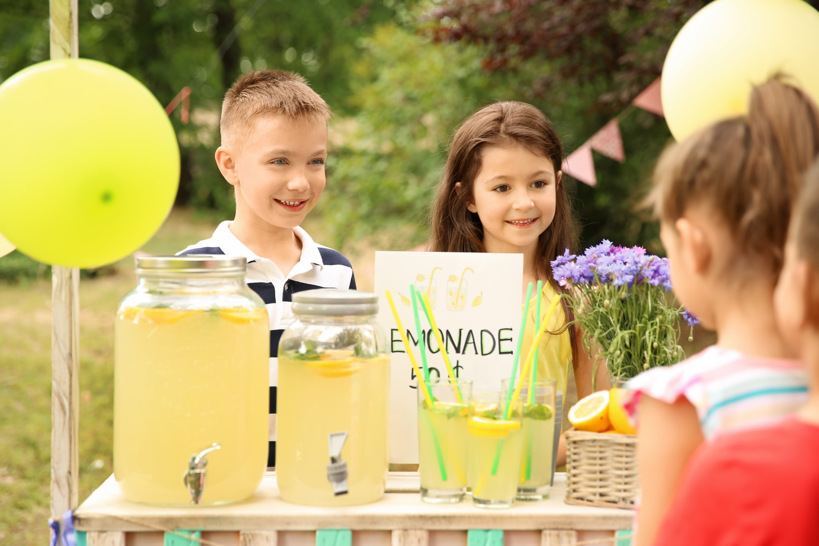 children selling lemonade